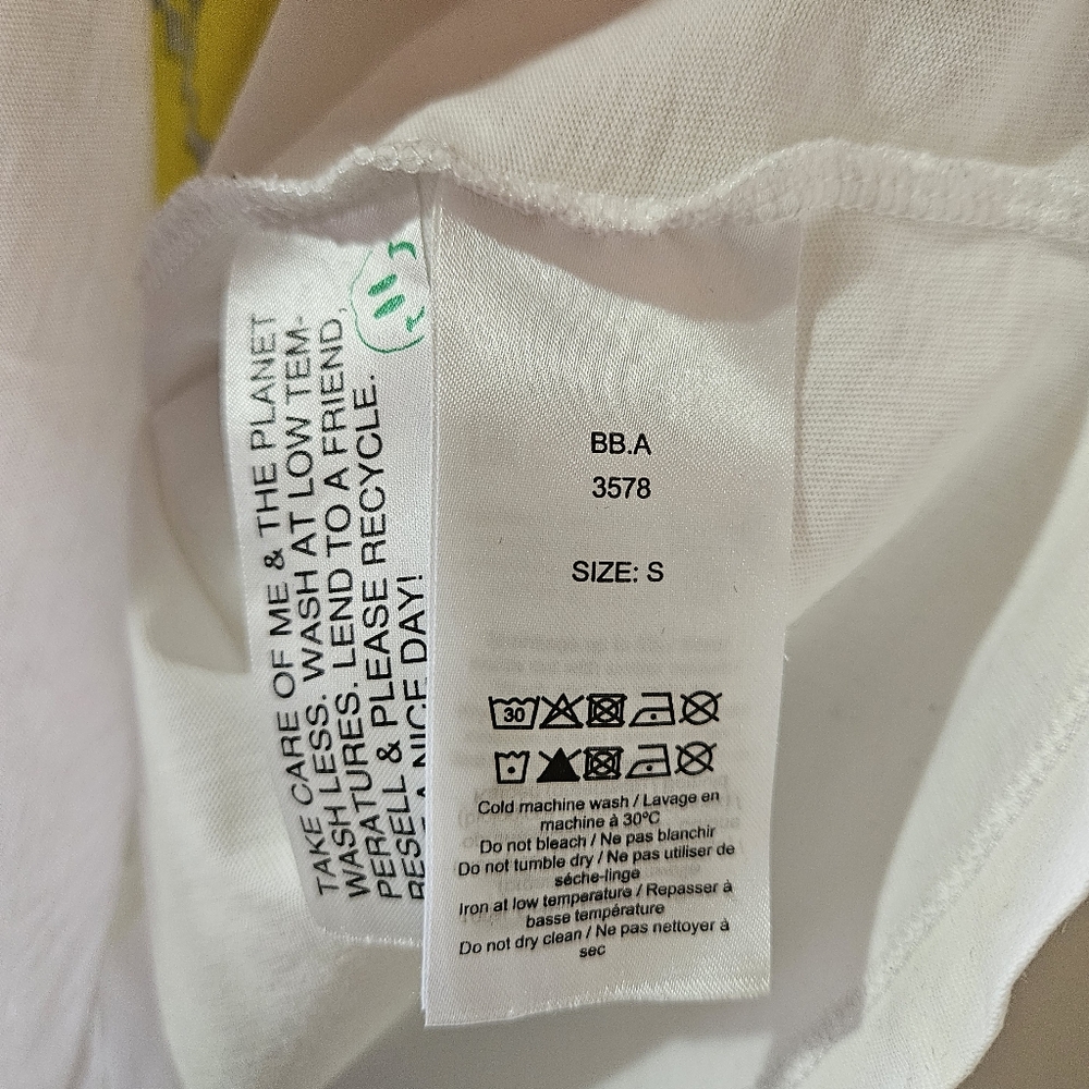 GANNI Love Club Smiley Face Graphic Tee Organic Cotton White S - Picture 13 of 15